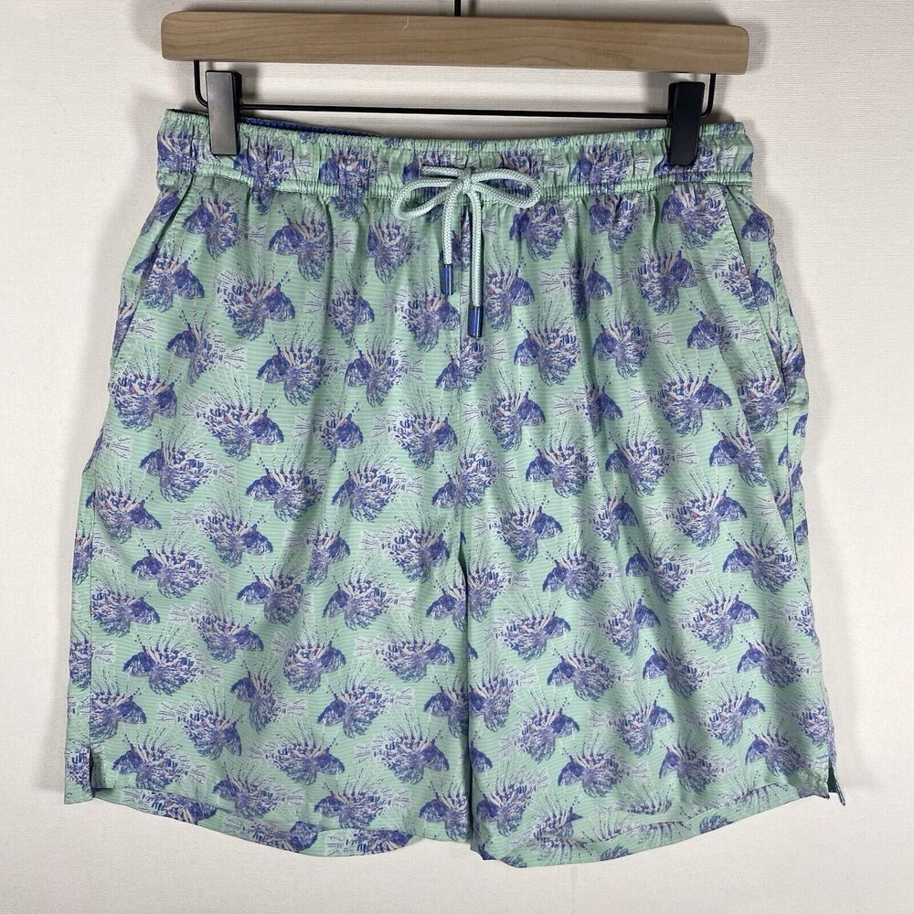 Peter Millar Light Blue and Purple Swim Trunks